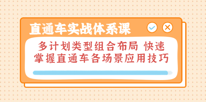 （3475期）直通车实战体系课：多计划类型组合布局 快速掌握直通车各场景应用技巧-副业城