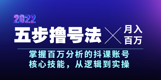 （3593期）五步撸号法，掌握百万分析的抖课账号核心技能，从逻辑到实操，月入百万级-副业城