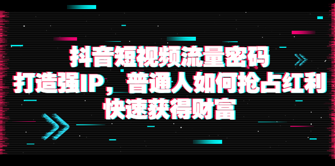 （3623期）抖音短视频流量密码：打造强IP，普通人如何抢占红利，快速获得财富-副业城