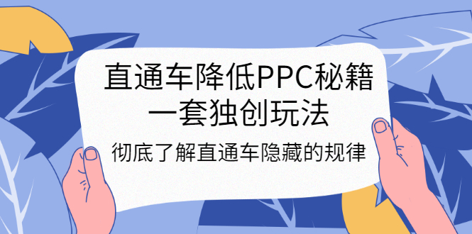 （3013期）直通车降低PPC秘籍，一套独创玩法：彻底了解直通车隐藏的规律-副业城
