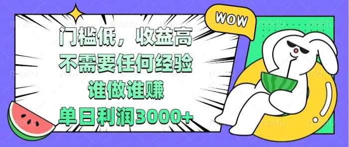 （13651期） 门槛低，收益高，不需要任何经验，谁做谁赚，单日利润3000+-副业网