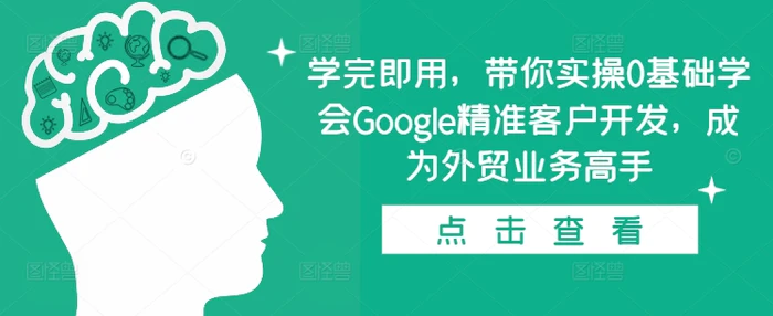 学完即用，带你实操0基础学会Google精准客户开发，成为外贸业务高手-副业城