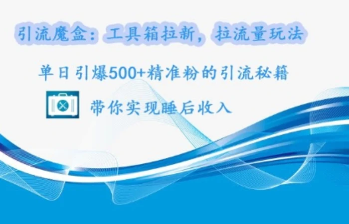 引流魔盒：工具箱拉新，拉流量玩法，单日引爆500+精准粉的引流秘籍-副业网