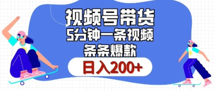 视频号橱窗带货，日入200+，条条火爆简单制作，一条视频5分钟搞定-副业城