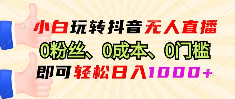 （13720期）小白玩转抖音无人直播，0粉丝、0成本、0门槛，轻松日入1000+-副业网