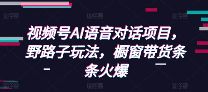 视频号AI语音对话项目，野路子玩法，橱窗带货条条火爆-副业网