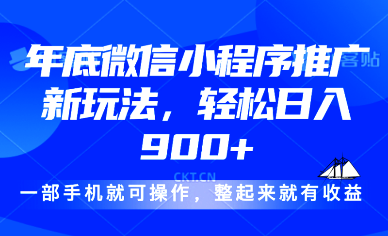 （13761期）24年底微信小程序推广最新玩法，轻松日入900+-副业城