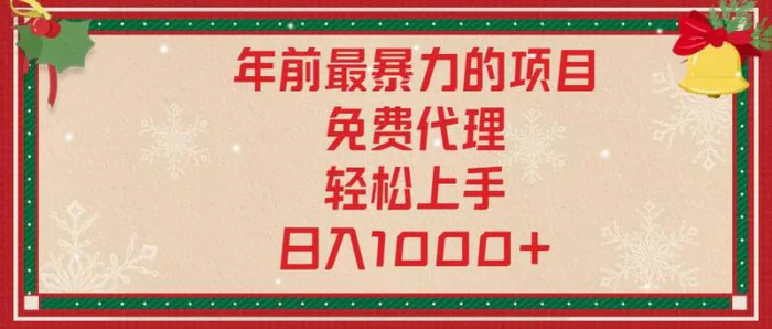 （13773期）年前最暴力的项目，免费代理，轻松上手，日入1000+-副业城