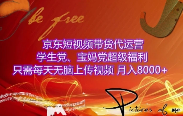 京东短视频带货代运营，学生党、宝妈党超级福利，只需每天无脑上传视频，月入8000+【仅揭秘】-副业城