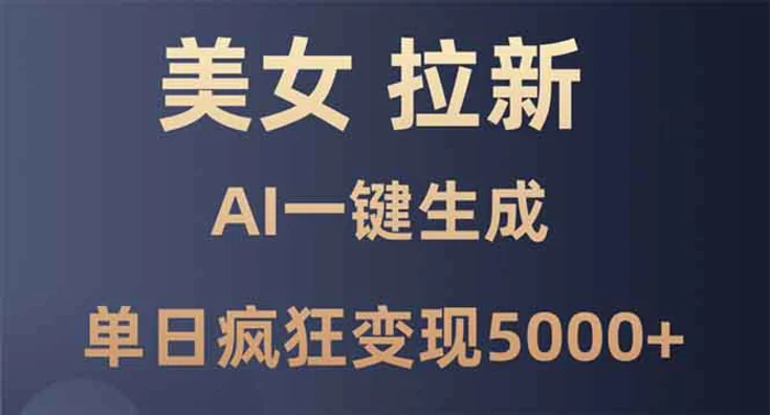 （13866期）美女暴力拉新，通过AI一键生成，单日疯狂变现5000+，纯小白一学就会！-副业网