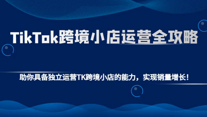 TikTok跨境小店运营全攻略：助你具备独立运营TK跨境小店的能力，实现销量增长！-副业城