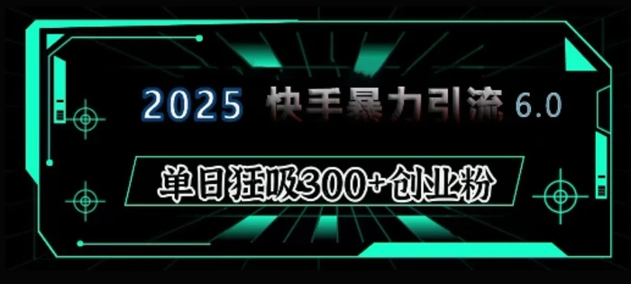 2025年快手6.0保姆级教程震撼来袭，单日狂吸300+精准创业粉-副业城