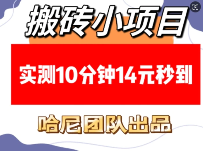 搬砖小项目，实测10分钟14元秒到，每天稳定几张(赠送必看稳定)-副业城