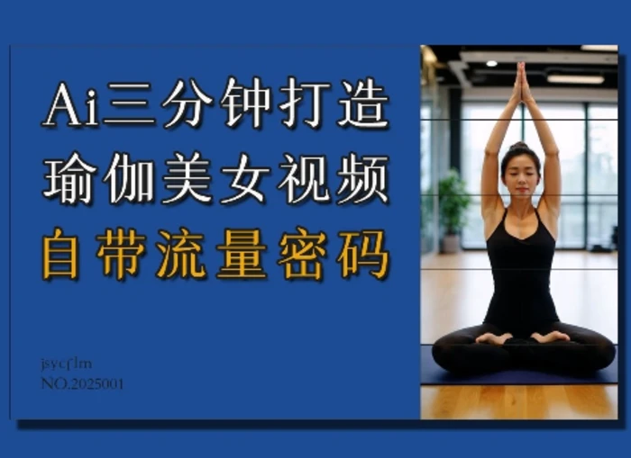 Ai3分钟打造瑜伽美女视频，自带流量密码-副业网