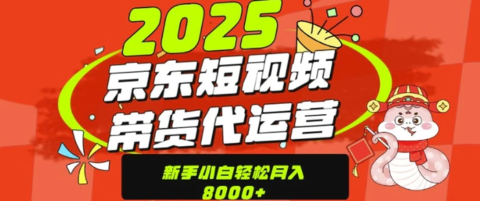 京东带货代运营，年底翻身项目，只需上传视频，单月稳定变现8k-副业网