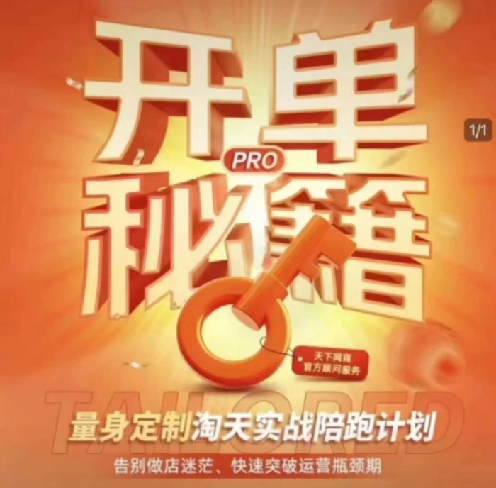 淘宝开单秘籍PRO，量身定制淘天实战陪跑计划，告别做店迷茫、快速突破运营瓶颈期-副业城