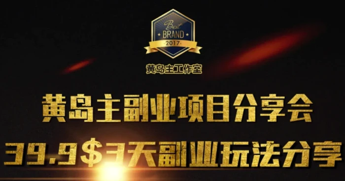 黄岛主副业分享会1期：3天3个副业玩法，速度上车-副业网