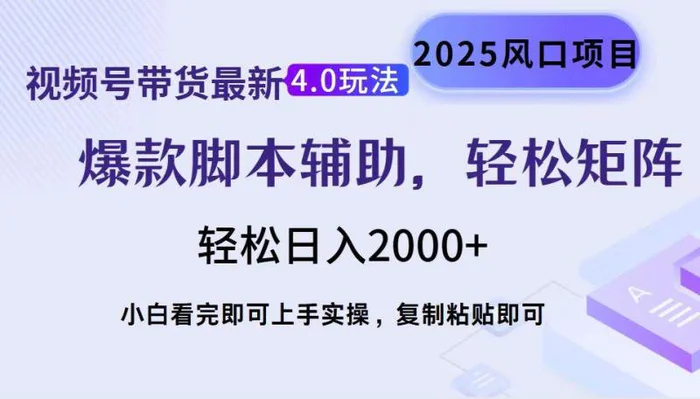 （14071期）视频号带货最新4.0玩法，作品制作简单，当天起号，复制粘贴，轻松矩阵…-副业城