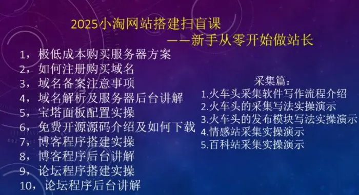 图片[2]-2025小淘网站搭建扫盲课，新手从零开始做站长-副业网