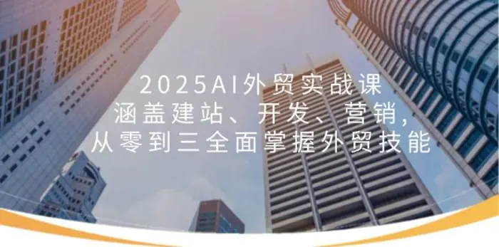 （14135期）2025AI外贸实战课：涵盖建站、开发、营销, 从零到三全面掌握外贸技能-副业网