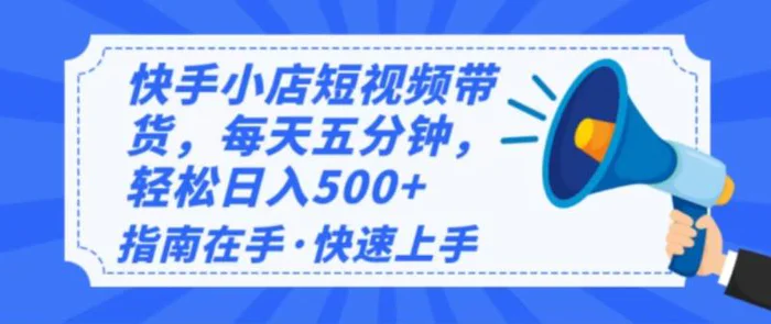 （14142期）2025最新快手小店运营，单日变现500+  新手小白轻松上手！-副业网