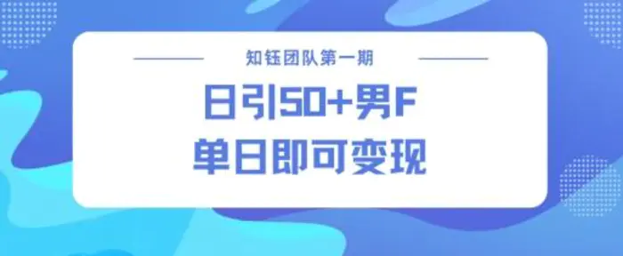 男粉引流新方法不违规，当日即可变现-副业城