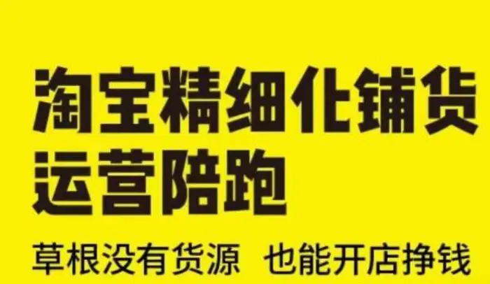 淘宝精细化铺货运营陪跑(部分更新至2025)，草根没有货源 也能开店挣钱-副业城