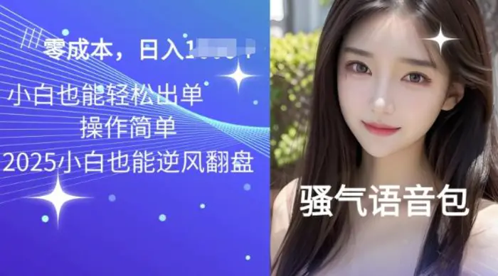 2025骚气导航语音包项目，零基础小白单日变现多张-副业网