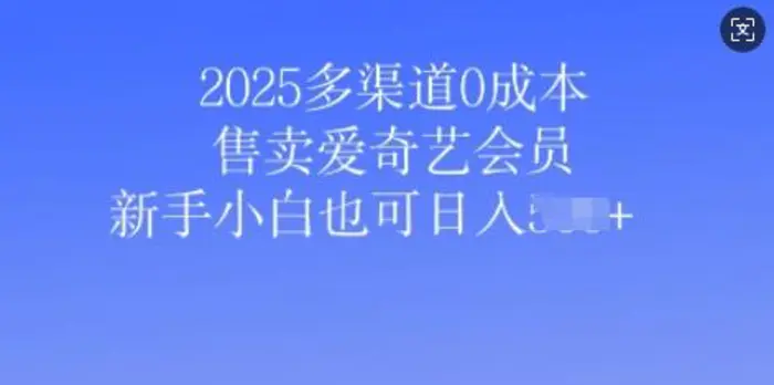 2025多渠道0成本售卖爱奇艺会员，新手小白也可日入多张-副业城