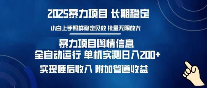 （14244期）暴力项目舆情信息：多平台全自动运行 单机日入200+ 实现睡后收入-副业城