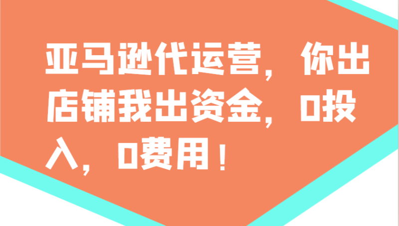 亚马逊代运营，你出店铺我出资金，0投入，0费用，无责任每天300分红，赢亏我承担-副业城