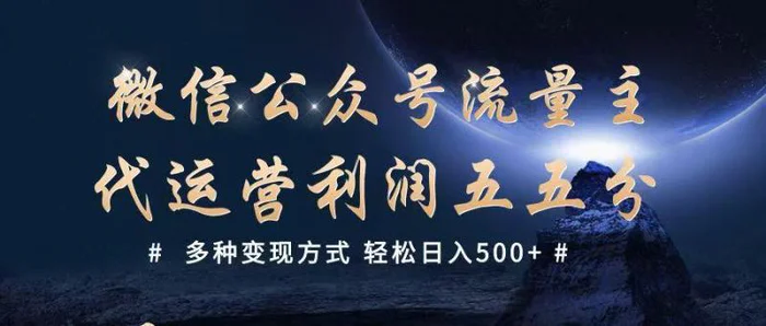 公众号流量主代运营  多种变现方式 轻松日入500+-副业城