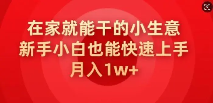 在家就能干的小生意，新手小白也能快速上手，月入1w-副业城