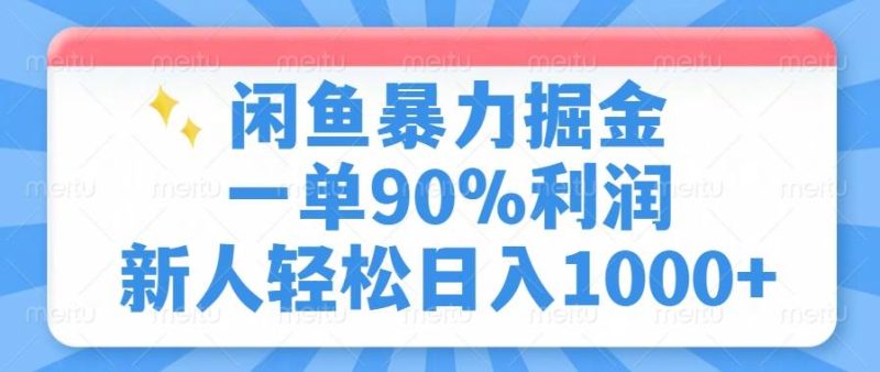 （14355期）闲鱼暴力掘金，一单90%利润，新人轻松日入1000+-副业网