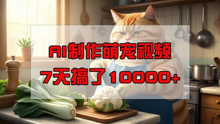 靠AI制作萌宠视频，7天搞了1万+，操作简单门槛低，有手机就行-副业城