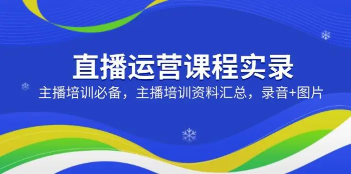 （14388期）直播运营课程实录：主播培训必备，主播培训资料汇总，录音+图片-副业网