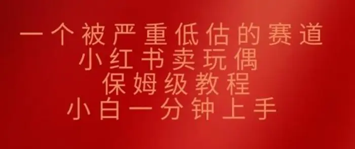 一个被严重低估的赛道，小红书卖玩偶，保姆级教程，小白一分钟上手-副业网