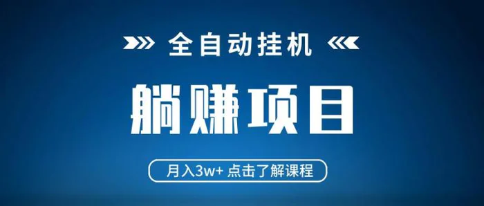 （14551期）全自动挂机项目 月入3w+ 真正躺平项目 不吃电脑配置 当天见收益-副业网