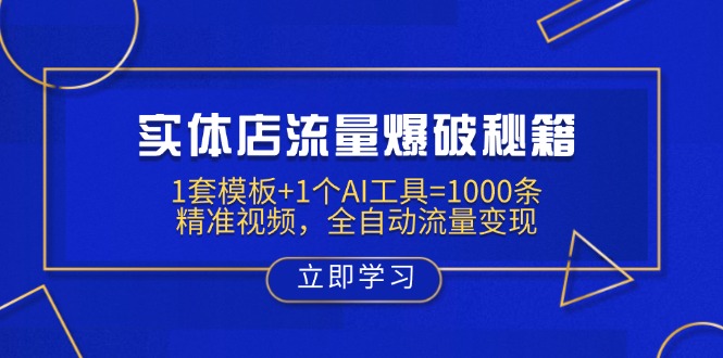 （14131期）实体店流量爆破秘籍：1套模板+1个AI工具=1000条精准视频，全自动流量变现-副业网