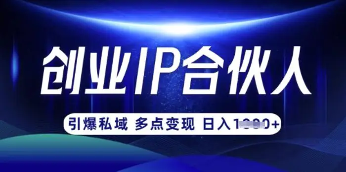 云帆·创业ip合伙人打造3.0,从0到1教你做网创,实现月入过W-副业城