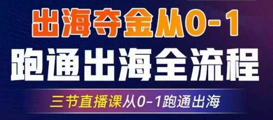 2025出海夺金从0-1跑通出海全流程，三节直播课从0-1跑通出海，教你用AI跑通全流程-副业城