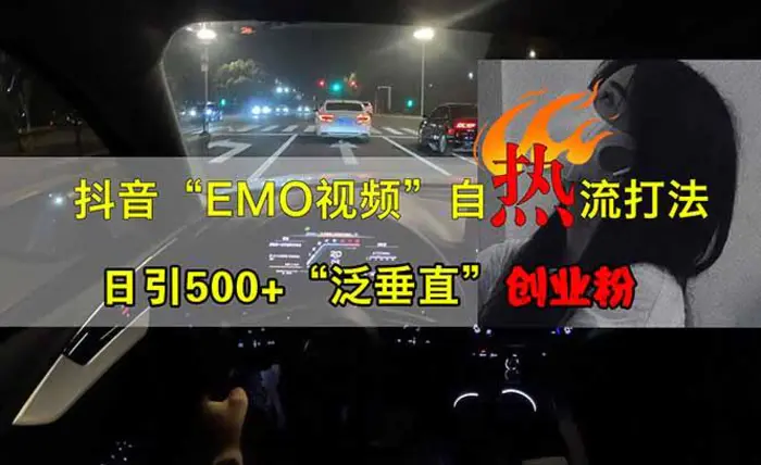 （14135期）抖音EMO自热流创业粉打法，三天起千粉号，单视频十万播放量，多账号矩…-副业城