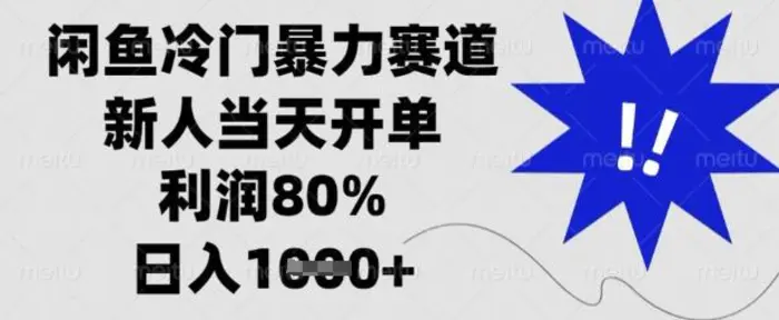 闲鱼冷门暴力赛道，新人当天开单，利润80%，日入数张【揭秘】-副业网