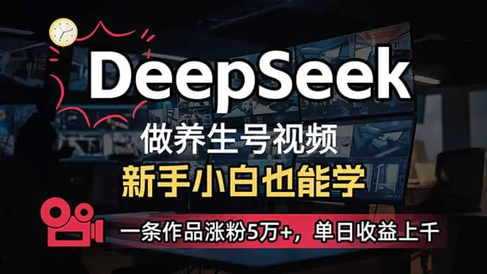 （14199期）小白用DeepSeek做养生号，一条作品涨粉5万+，单日收益上千-副业网