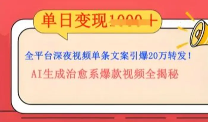 全平台深夜文案新风口：DeepSeek生成百万播放量金句，治愈系内容涨粉速度快4倍-副业网