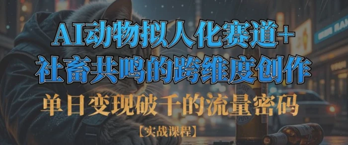 单日变现破千的流量密码，AI动物拟人化赛道+社畜共鸣的跨维度创作-副业城