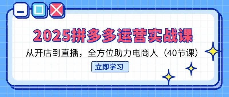 2025拼多多运营实战课，从开店到直播，全方位助力电商人（40节课）-副业城