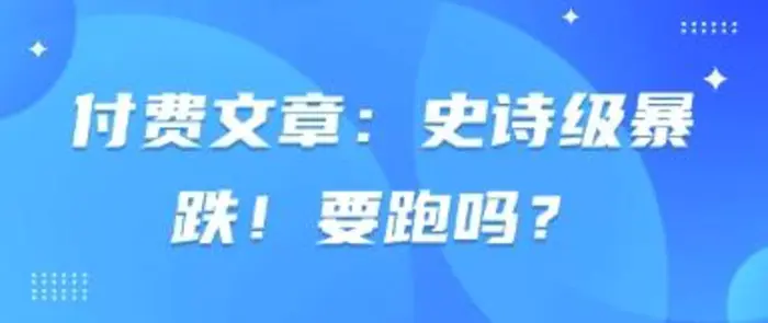 付费文章：史诗级暴跌！要跑吗？-副业网