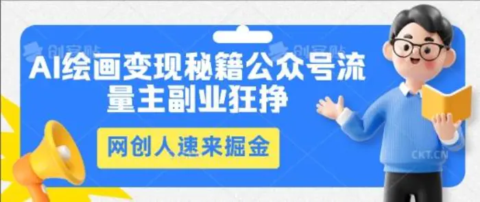 AI绘画变现秘籍：公众号流量主副业狂挣，网创人速来掘金-副业城