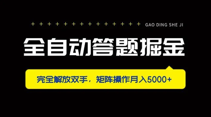 （14337期）全自动答题掘金，完全解放双手，矩阵操作月入5000+-副业城